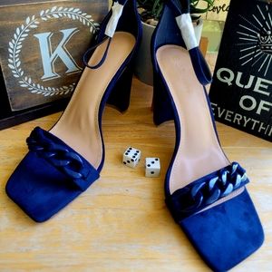 Ermonn Women's Square Toe Heeled Sandals